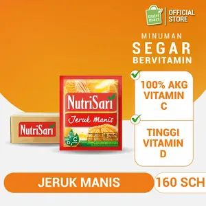 NutriSari Jeruk Manis 160 Sachet - Minuman Jeruk Vitamin C Vitamin D