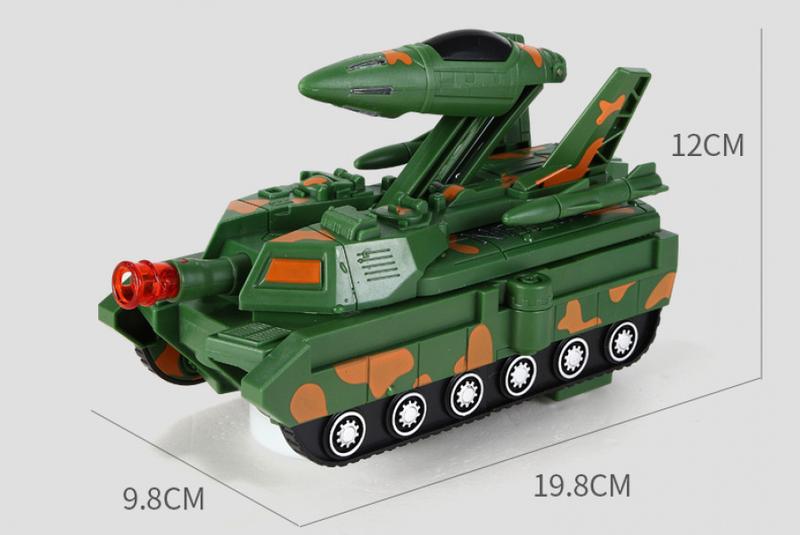 Product Introduction of Children's Electric Universal Deformation Flying Locomotive Light Music Tank Automatic Robot Police Car Toy 14