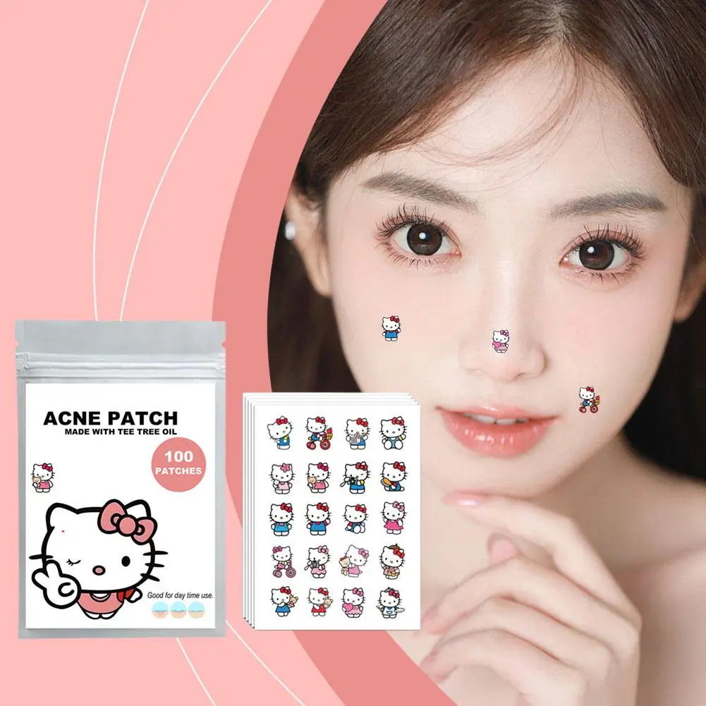 Miếng Dán Mụn Trứng Cá, PE, Thiết Kế Hình Mèo Dễ Thương, Miếng Dán Che Hấp Thụ Mụn Trứng Cá, Vô Hình, Thích Hợp Cho Chấm Mụn