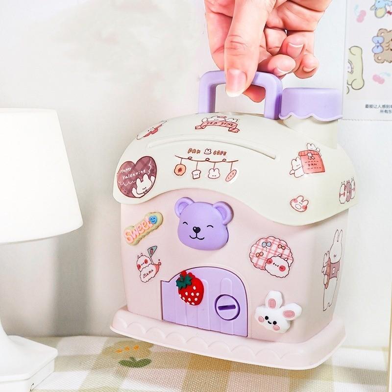 DIY Financial Toys Cute Small House Piggy Bank Children's Creative Money Saving Jar Cute Room Decoration Cash Coin Box Birthday Gift 4