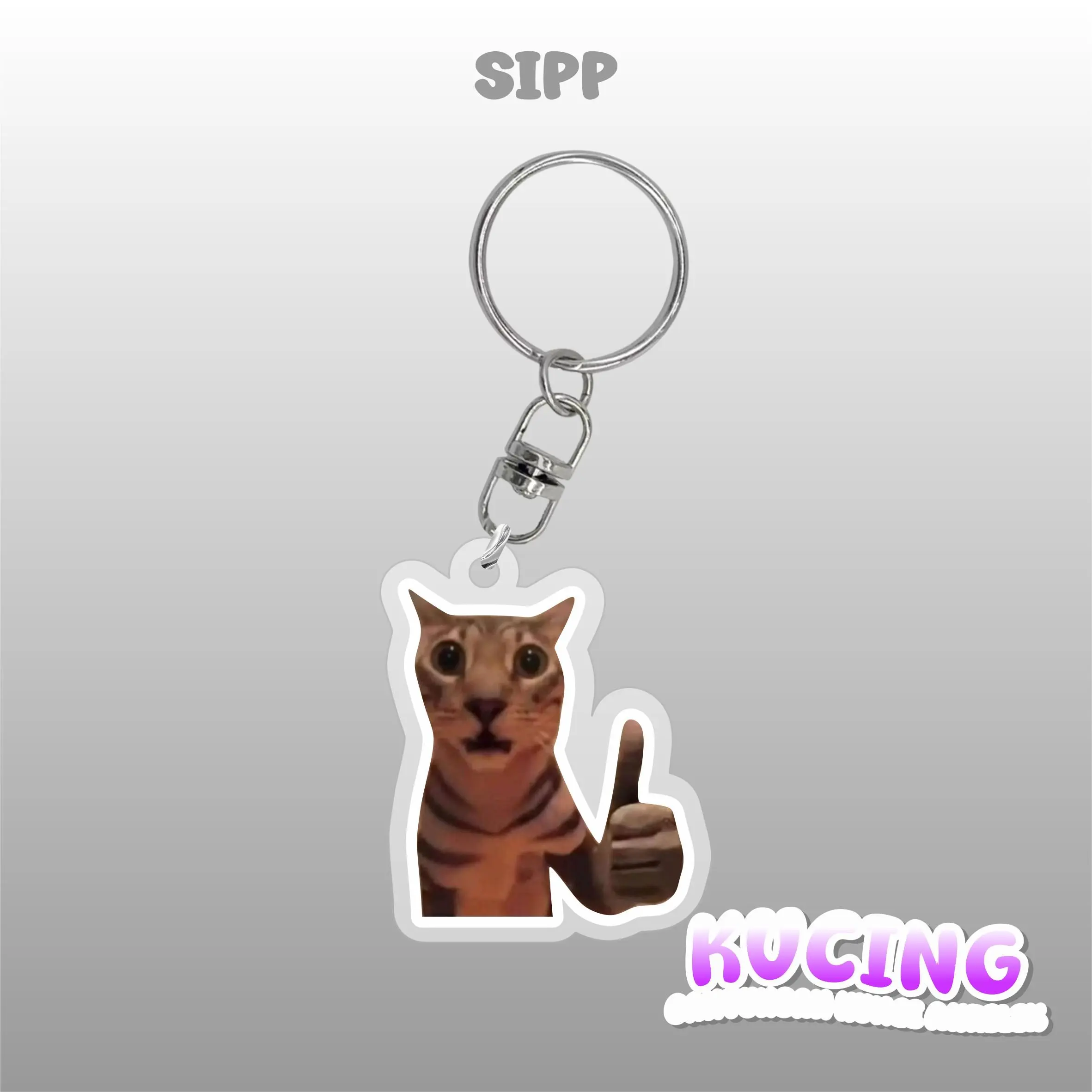 GANTUNGAN KUNCI MEME KUCING AKRILIK KEYCHAIN LUCU MEME CAT AKMAL GANTUNGAN KUNCI MEME KUCING AKRILIK KEYCHAIN LUCU MEME CAT AKMAL