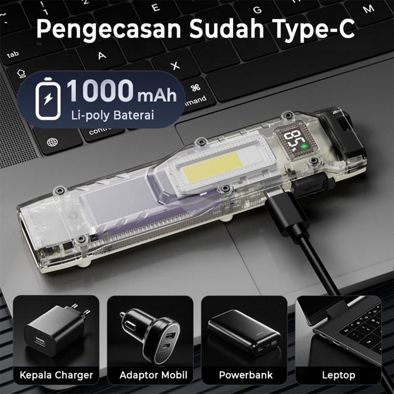 H2S Senter Mini EDC Tactical LED HS-EDC28 Super Terang 4 Warna ...