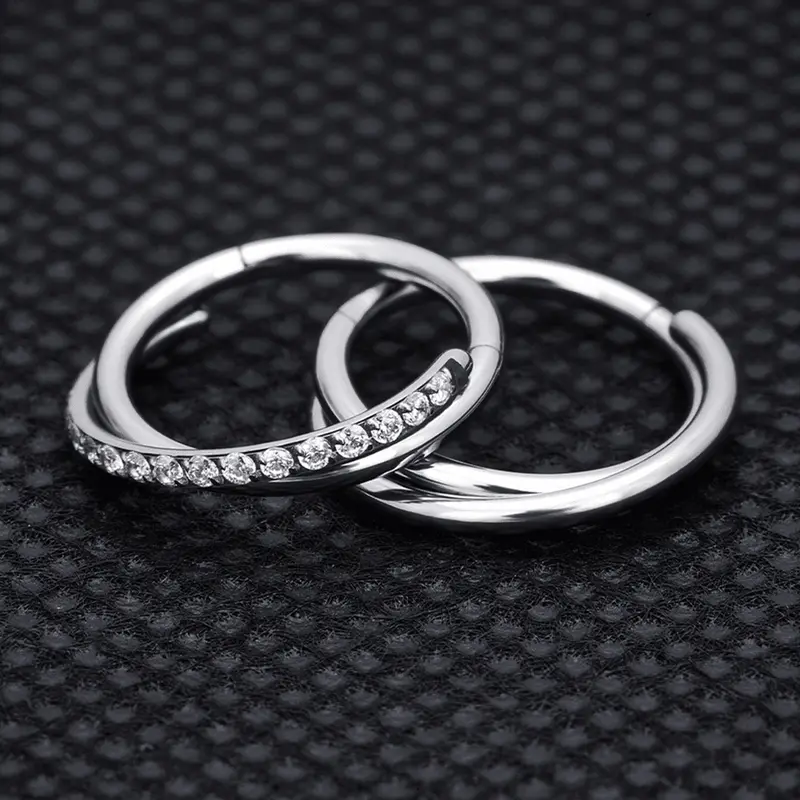 1pc 316L Stainless Steel Nose Ring Hoop 16G Conch Piercing Jewelry Clear CZ Double Helix Earring Tragus Daith Piercing Jewelry For Women 6