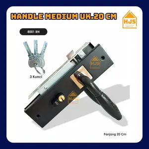 Handle set Pintu Tanggung / Medium 20cm handle pintu Kotak HSJ 8001 BN / handle pintu minimalis / SET gagang pintu hitam elegan