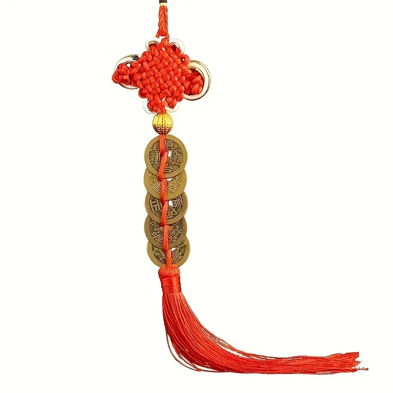2 Traditional Chinese Five Emperors Money To Win The Wealth And Wealth Ornaments, Metal Feng Shui Amulets, Symbolizing Wealth And Prosperity, Gourd Design, Door Protection Amulets, No Power Supply Required, No Feathers 0