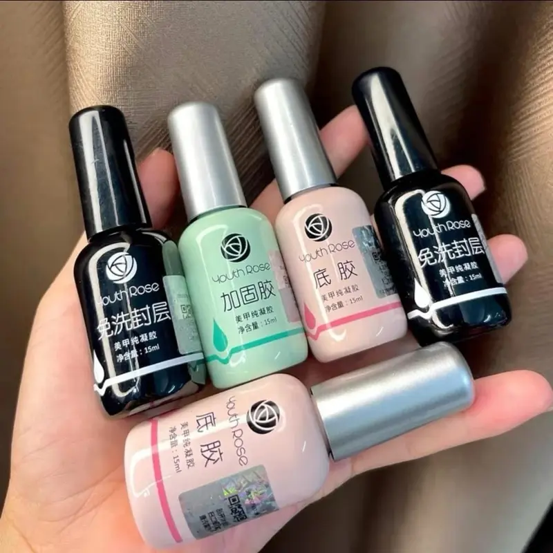 Combo 5 chai Base Top cứng móng hoa hồng làm nail