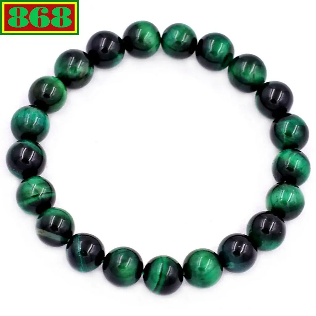 Vòng chuỗi đeo tay đá mắt hổ xanh lá 8 ly, từ 8 ly đến 14 ly, 108 hạt, vòng tay chuỗi hạt, vòng tay hạt chuỗi