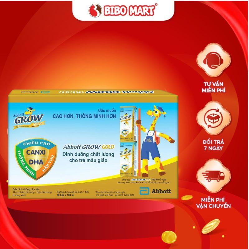 Sữa Abbott Grow Gold Hương Vani 180ml (Thùng 48 hộp) - Bổ Sung Vitamin Giúp Trẻ Phát Triển Chiều Cao Và Sức Khỏe Xương