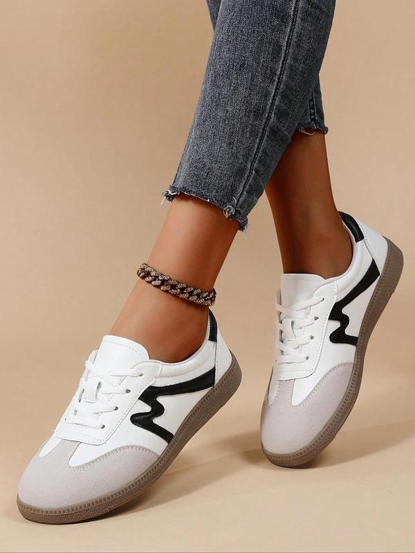 Women's Colorblock Lace Up Sneakers, Casual Breathable Comfortable Training Shoes, All-match Basic Shoes for Daily Wear 3