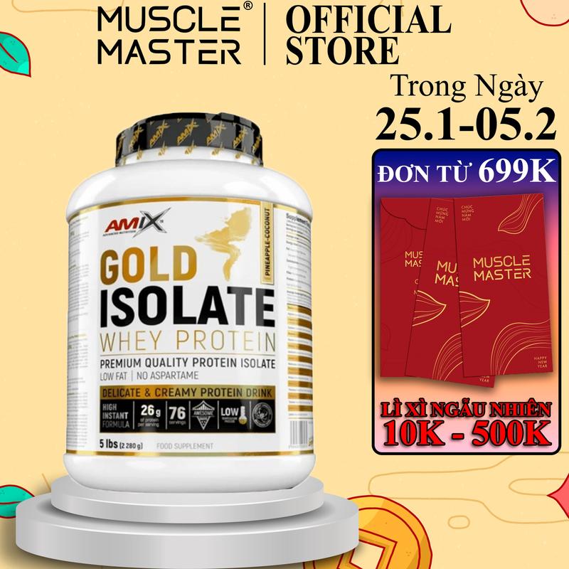 Sữa Hỗ Trợ Phát Triển Cơ AMIX GOLD ISOLATE WHEY PROTEIN 5LBS