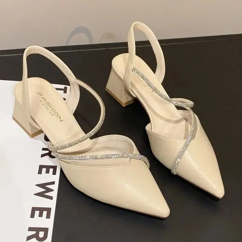DM SHOES - SANDAL HEELS PESTA/FORMAL/LEBARAN HAK CHUNKY 5 CM MOTIT GLITERS SILANG KS 72 6
