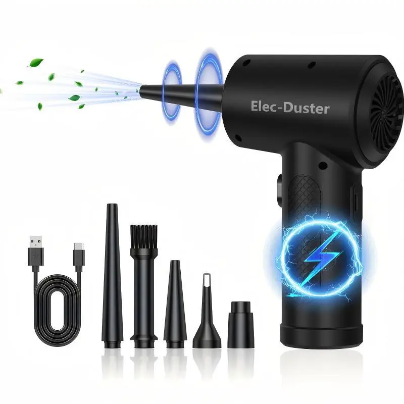 120000RPM Electric Air Duster, Rechargeable Cordless Dust Blower, Multifunctional Keyboard Cleaner, USB Charging Air Blower for Office Computers