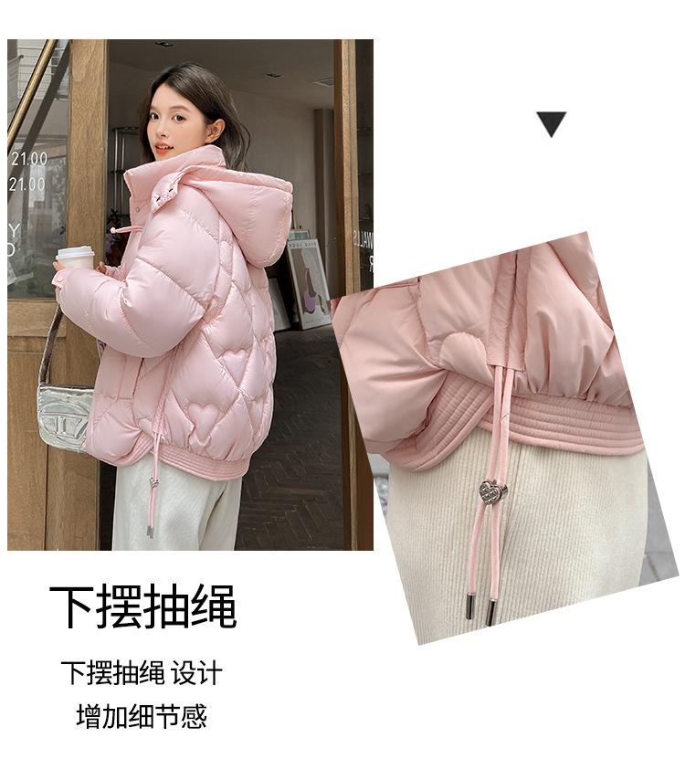 Product Introduction of Fashion Short Cotton-Padded Coat for Women Autumn and Winter New 2024 Korean Style Solid Color with Match Cotton Coat Jacket Thickened Padded Jacket Outer Wear 8