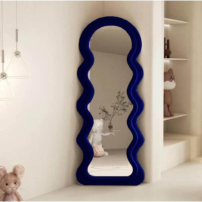 PROMO BIG SALE Cermin Aesthetic / Cermin Estetik / Irregular Wavy Mirror / Standing M - Pink, Standing 180x75 3