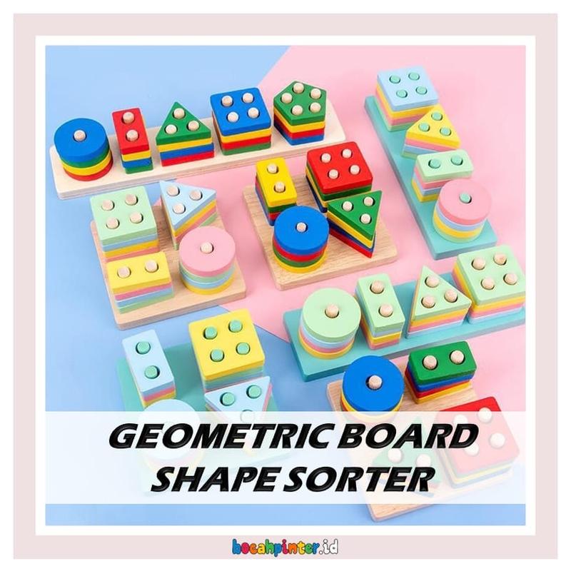 Rectangle Geometric Board Geo Shape Sorter | Papan Belajar Bentuk ...