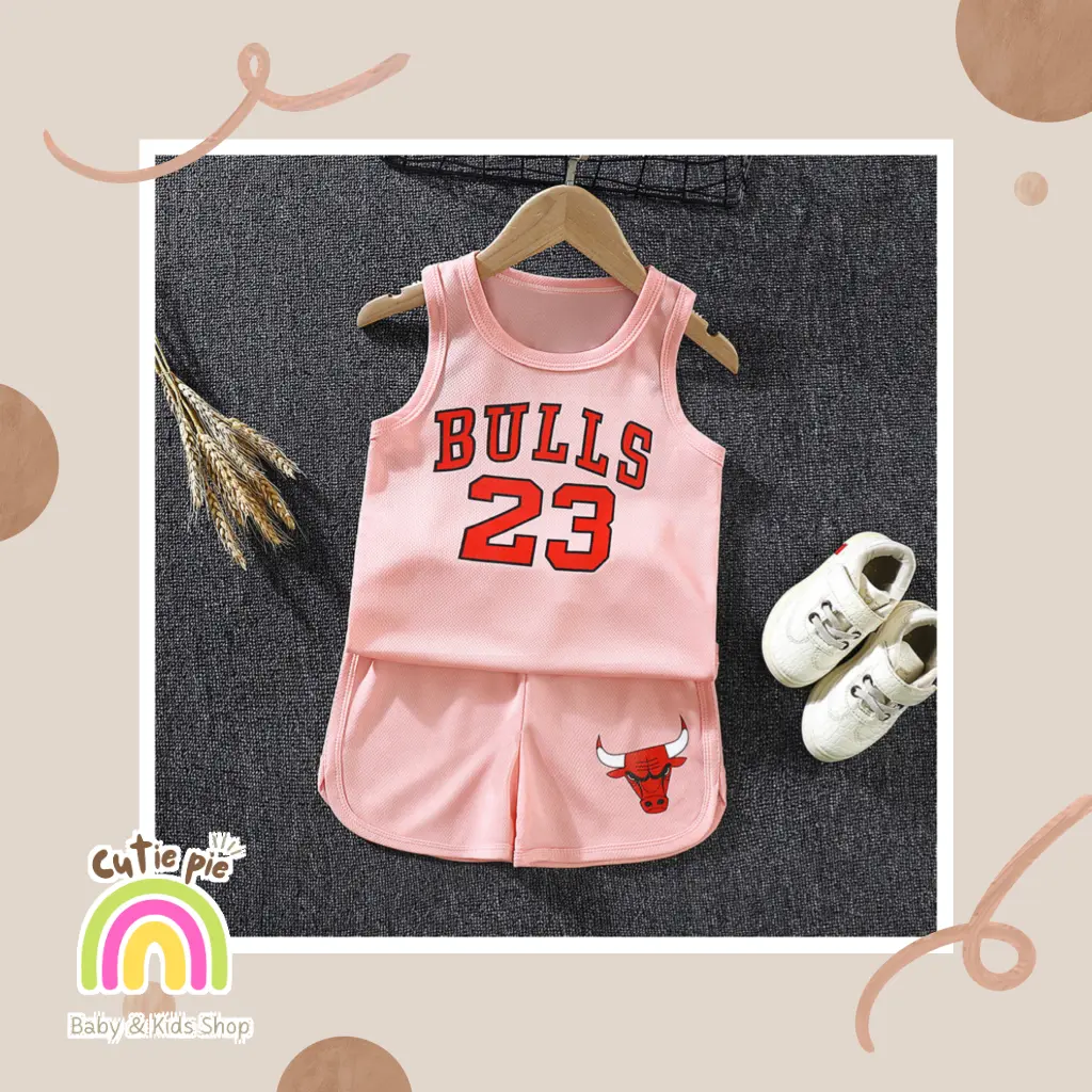 BULLS PINK SETELAN IMPORT BAJU BASKET ANAK / KAOS SINGLET ANAK LUCU / BAJU IMPORT ANAK ANAK TERBARU / BAJU BASKET ANAK TERMURAH Uniseks Uniseks Cepat Kering Cepat Kering Cowok Cewek Cepat Kering Anti Air Celana Pakaian Sport Sport