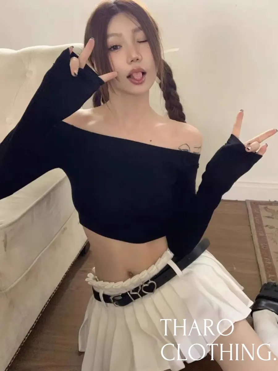 Áo Croptop Nữ Trễ Vai Tay Dài - Tharo Clothing [AO00073]