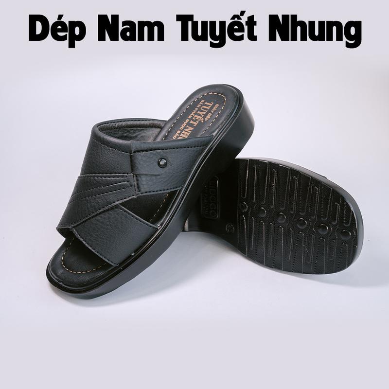 Dép nam đế cao 4cm bản nút màu nâu/đen [form nhỏ] 5