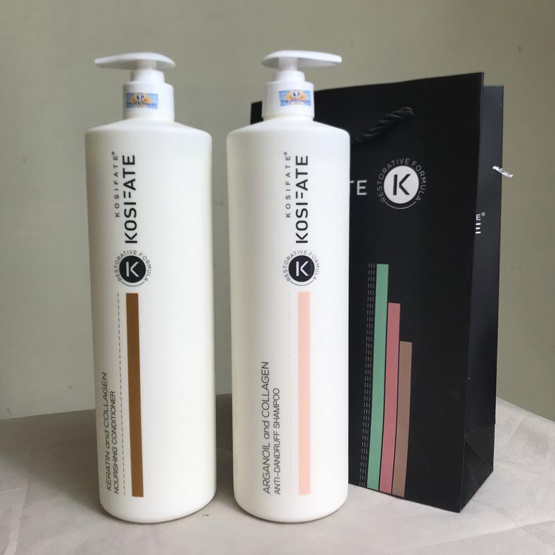 Dầu gội cặp dưỡng sinh Kosifate Keratin giảm gầu giảm ngứa dung tích 1000mlx2 Dưỡng Tóc