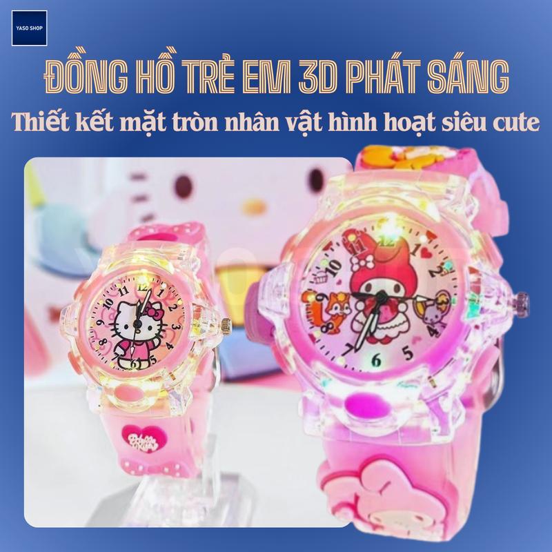 Hoạt Hình Đồng Hồ Đeo Tay Có Đèn led Hình kuromi hello kitty Nhiều Màu Sắc Cho Bé