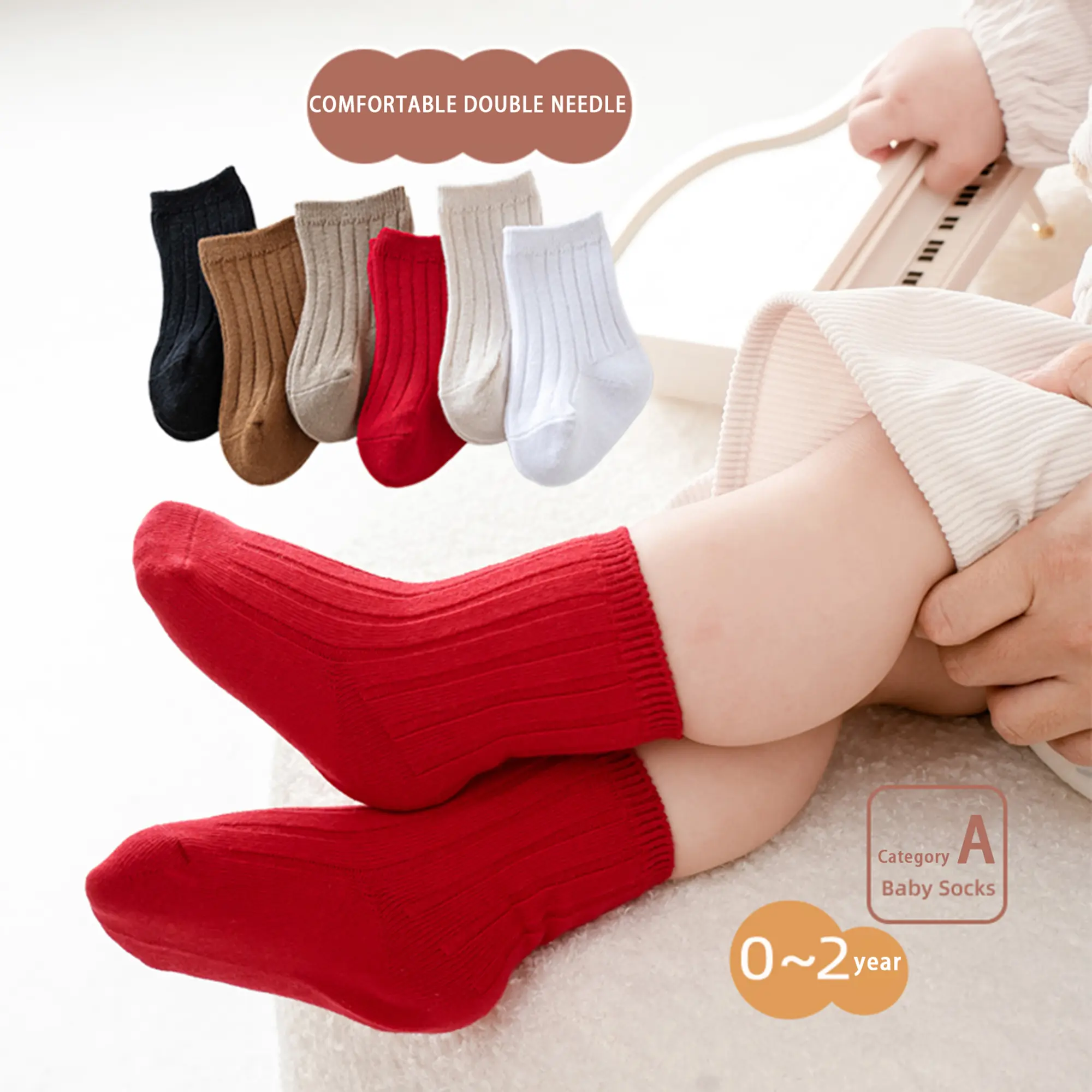 Toddler Baby Girls Cotton Socks Breathable Knit Warm Socks for Party, Wedding, Photography