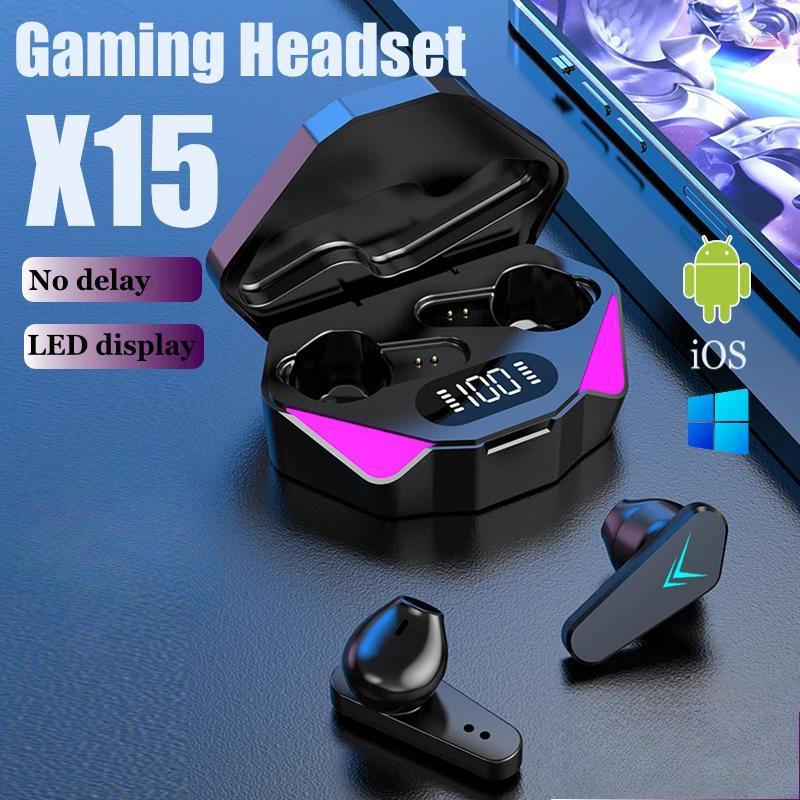 Tai Nghe Nhét Tai Nghe Chơi Game X15 TWS Tai Nghe Bluetooth Không Dây Có Mic Âm Thanh Âm Nhạc Trầm Định Vị Âm Thanh Âm Nhạc Âm Thanh Nổi 9D Tai Nghe HiFi Thích Hợp Cho Game Thủ