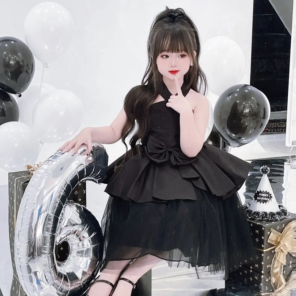 Đầm công chúa 2 màu đen - trắng cho bé yêu