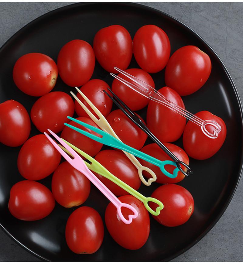 Product Introduction of 100Pcs Fruit Fork Cake Dessert Food Fruit Pick Children Snack Mini Party Festival Love Tableware Decoration Plastic Toothpick 10