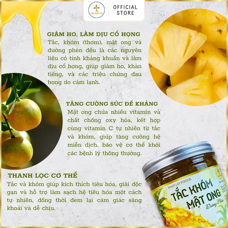 [600gram] TẮC KHÓM MẬT ONG ĐƯỜNG PHÈN - PHAT LOI FOODS - Nguyên liệu tự nhiên, hỗ trợ giảm ho và đau họng 4