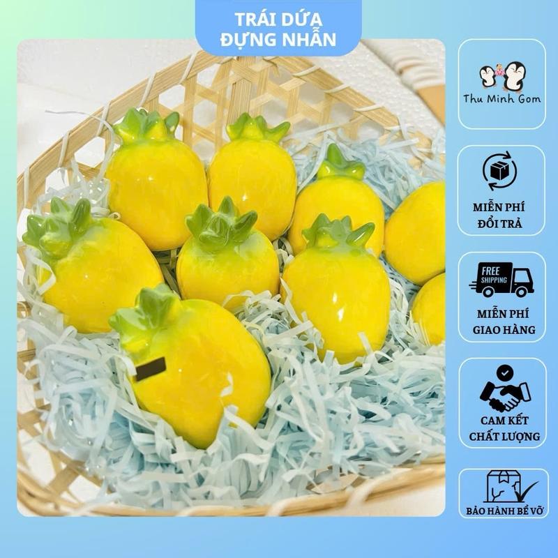 [ nhét nhẫn ] Heo đất tiết kiệm/ ống heo tiết kiệm/ trái dứa tiết kiệm/ ống heo sứ/ heo đất hình trái dứa/ trái dứa mini đựng nhẫn/ nhét nhẫn vàng/ thần tài