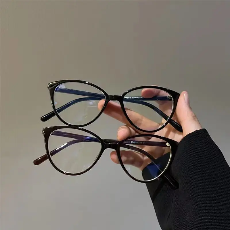 BISA COD F5538 Kacamata Anti Radiasi  / Kacamata Wanita Gaya / Kacamata Anti UV Hitam Lensa Plastik Putih Eyewear Glasses 0