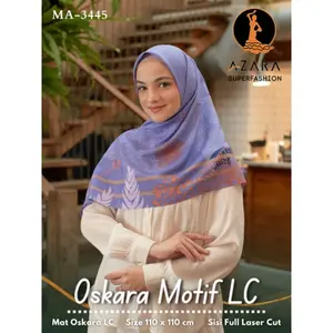 PROMO COD DAN GRATIS ONGKIR HIJAB MOTIF SEGIEMPAT LASER CUT TERBARU 2023 Katun Square Muslim