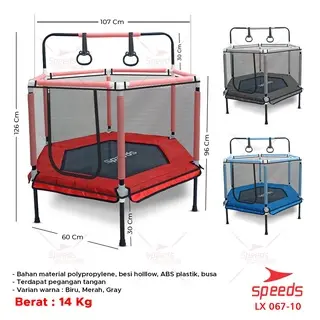 SPEEDS Trampoline Anak Mainan Hiburan Anak Trampolin Lompat Loncat Dengan Handle Mainan Outdour 067-10 5