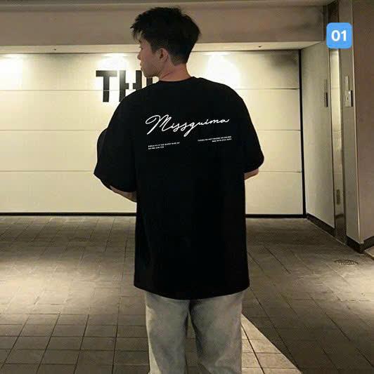 Áo thun nam LOCAL BRAND phong cách Unisex from rộng - ACT01 Cotton nam nữ màu đen in chữ cỗ tròn Menswear