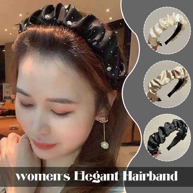 Product Introduction of Temperament Headband For Women With A High-end Feel Korean Version Versatile Crushed Headband 12