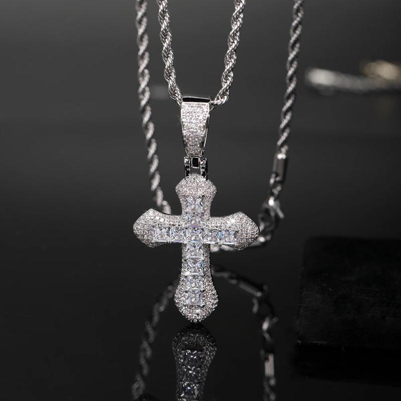 Product Introduction of Bộ Vòng Cổ và bông tai chữ thập, Lấp Lánh, với Zirconia, Phong cách Hiphop, Vibe Hiphop, Đồ trang sức Zirconia, Phát sáng, Vòng Cổ phong cách Hiphop 13