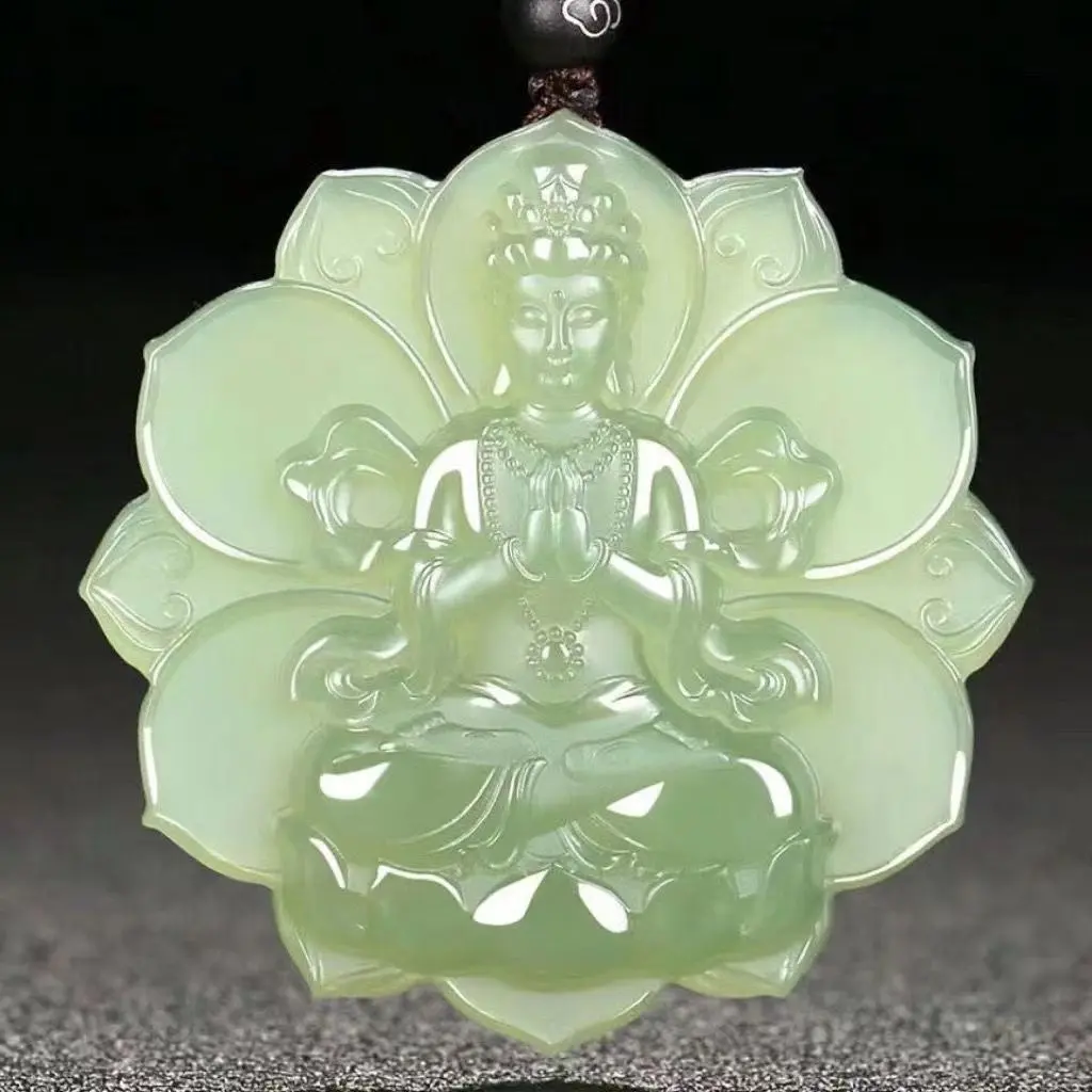 Vòng Cổ Ngọc Bích Ngọc Jan, Ngọc Jan Heyan Tự Nhiên, Ngọc Jan Ngồi Trên Vương Miện Latus, Ngọc Jan Trong Suốt, Phong Cách Boghisattva, Phát Hành Mới Năm 2024