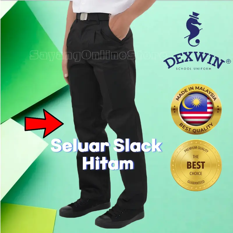 Dexwin Seluar Slack Hitam Sekolah School Black Pants - TikTok Shop Malaysia