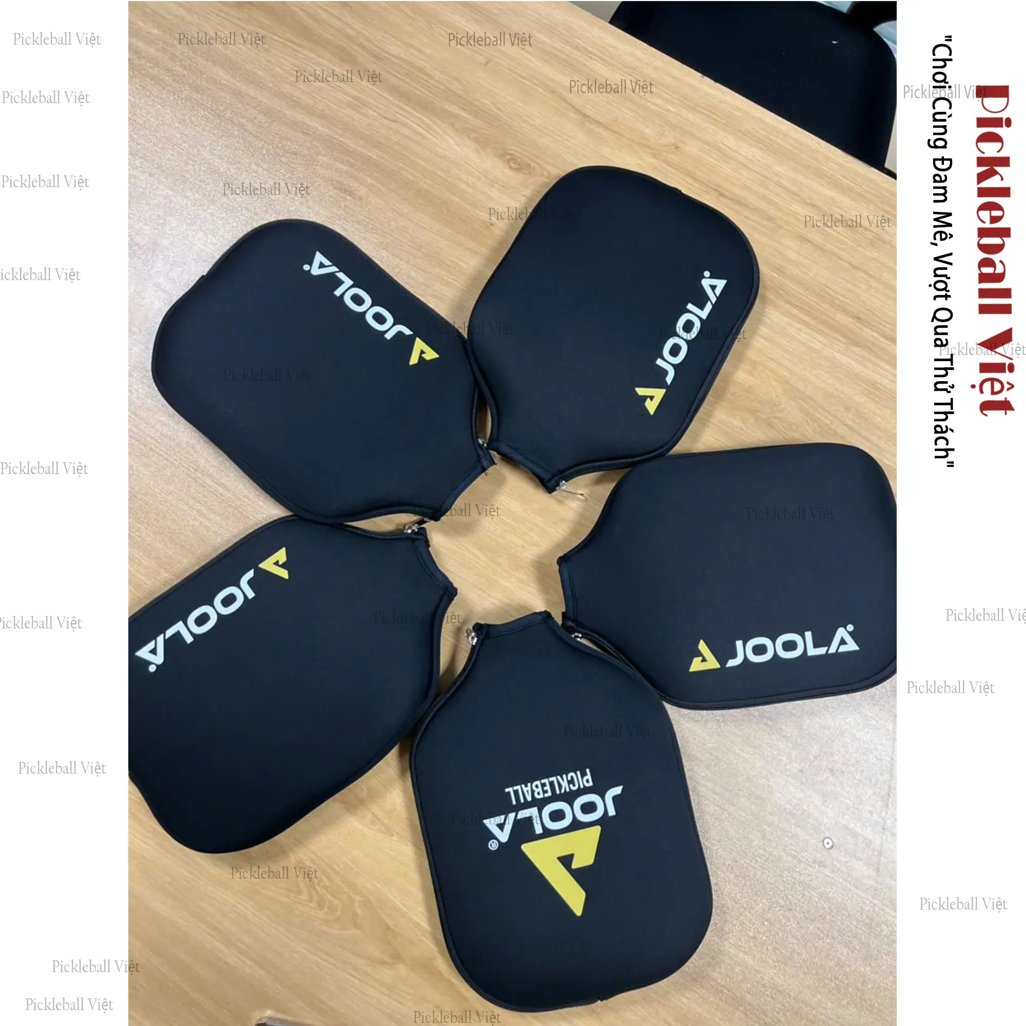 Túi Bọc Vợt Pickleball Khoá Kéo - Bao bảo vệ mặt vợt Pickleball vàng dọc- Pickleball Việt Sport Túi Thể Thao Bag Vợt Cầu Lông Cán Vợt