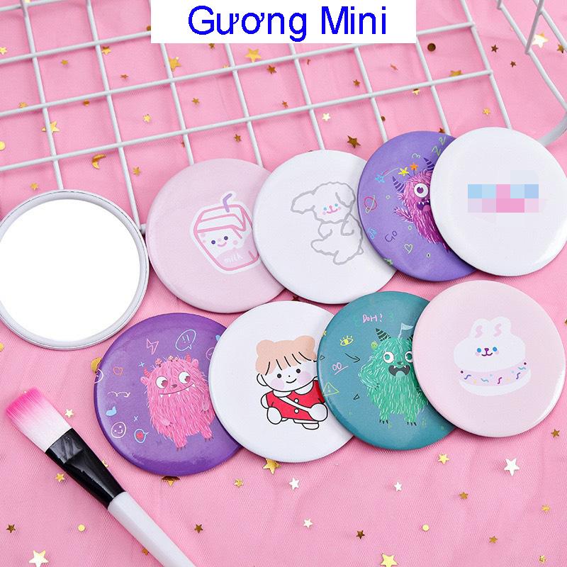 Gương Mini Cầm Tay Đáng Yêu, Gương Tròn Bỏ Túi Tiện Dụng Trang Điểm Dễ Dàng
