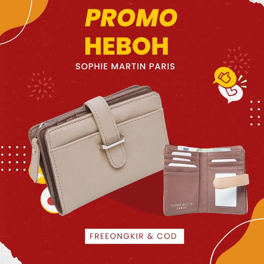 DOMPET LIPAT KECIL VALLERIE BLACK SOPHIE MARTIN PARIS PROMO DOMPET KECIL Kulit PU Dompet Pendek Pink Uang