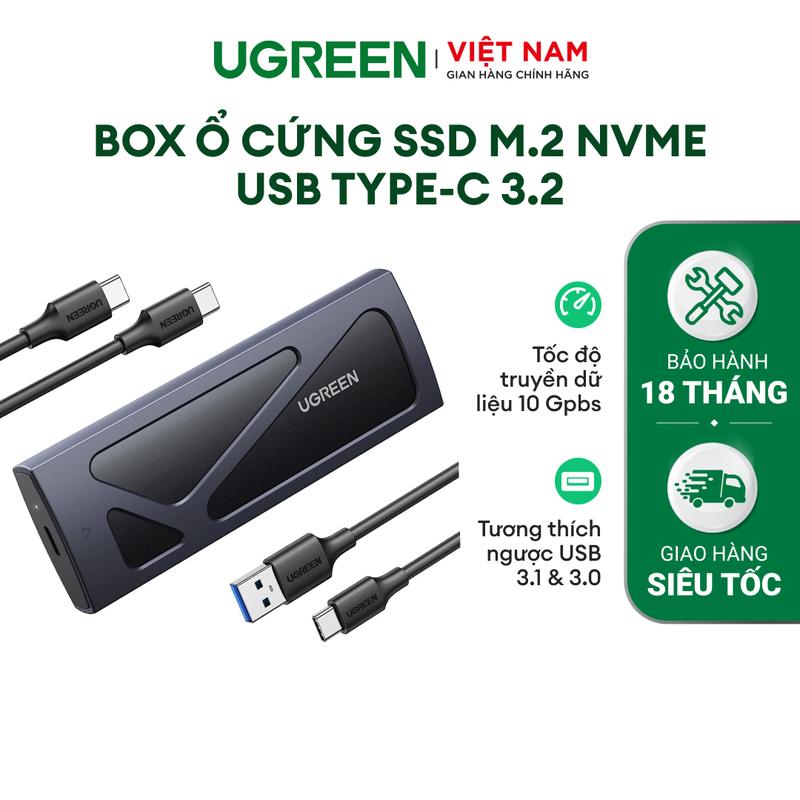 Box ổ cứng SSD M.2 NVMe USB Type-C 3.1 | Tốc độ truyền dữ liệu lên đến 10 Gpbs | Tương thích ngược USB 3.0 & 2.0 | BH 18 tháng | 15512