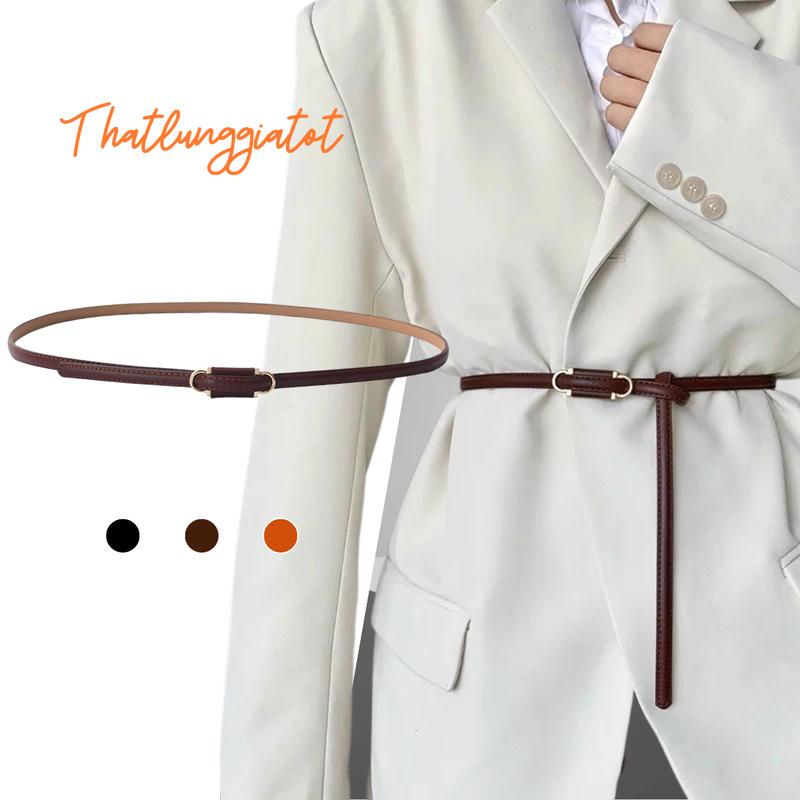 Đai thắt lưng váy nữ không lỗ bản nhỏ mảnh 1cm phối blazer, đầm TL423 - Thắt Lưng Giá Tốt