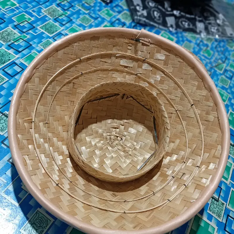 Caping Bambu Papak 35CM Caping Cemplon Tudung Topi Petani 2