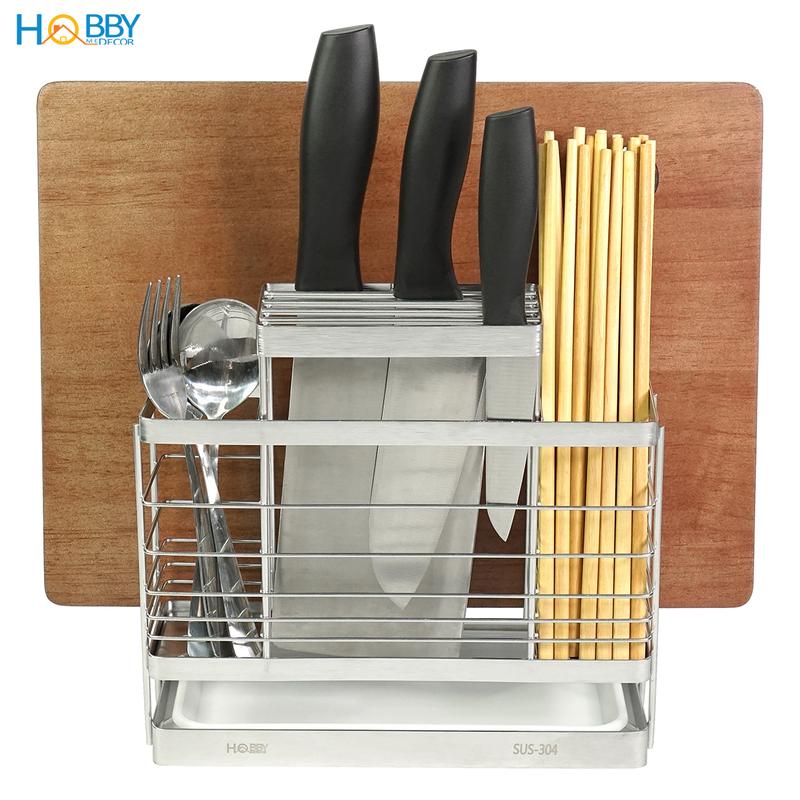 Kệ đựng đũa muỗng dao thớt đa năng inox 304 Hobby Home Decor KDMT4