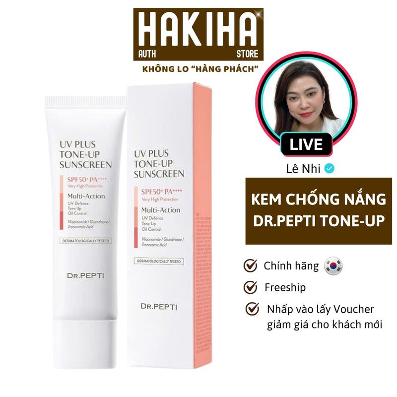 Deal Lê Nhi Kem Chống Nắng Nâng Tone Kiềm Dầu DR.PEPTI UV PLUS TONE-UP SUN SCREEN SPF 50+ PA++++ 50ml