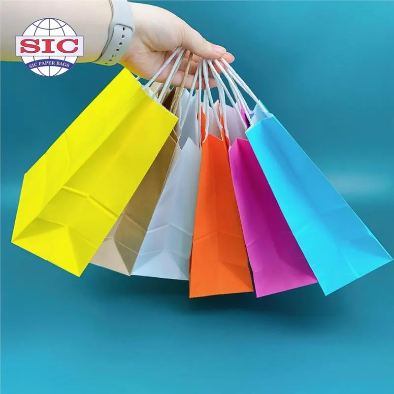 {Weixiao digital} Túi giấy kraft Nhật Bản in màu đựng quà tặng mã 02: 19.5x8x20.5cm có quai