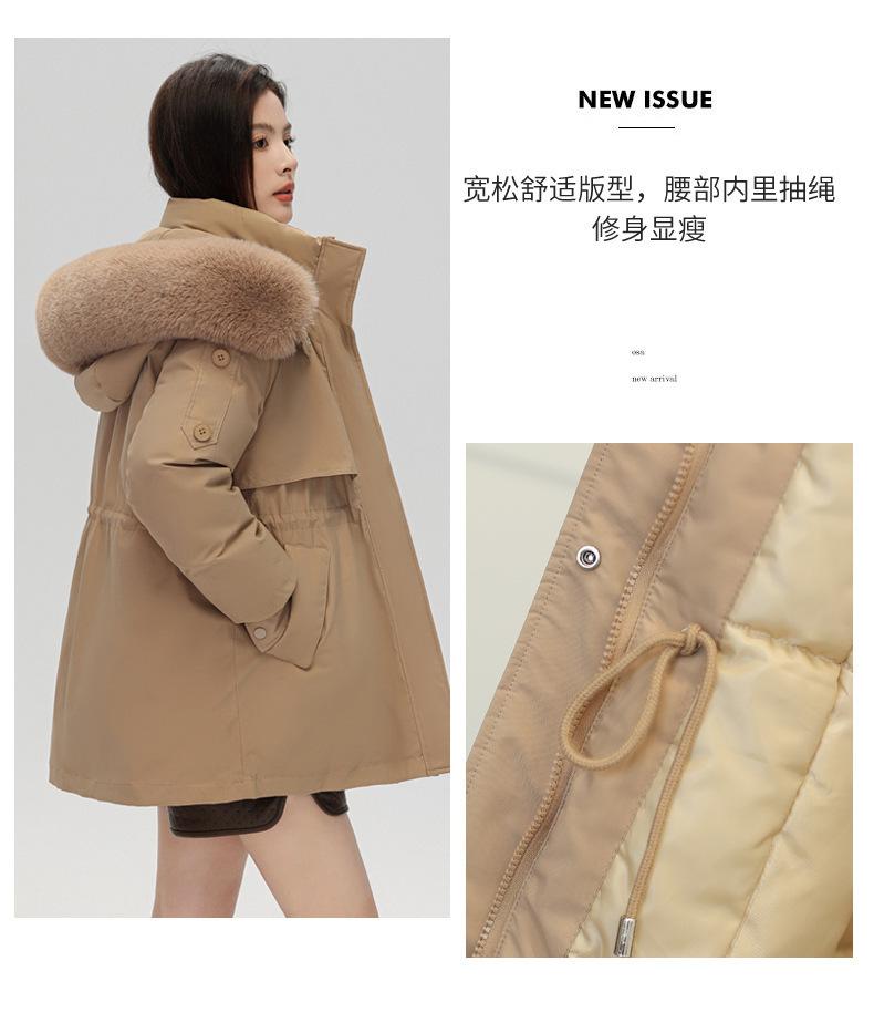 Product Introduction of Fashion Big Fur Collar down Cotton-Padded Jacket Women's Short 2023 New Winter Clothes Small Workwear Thickened Parka Cotton-Padded Jacket 7
