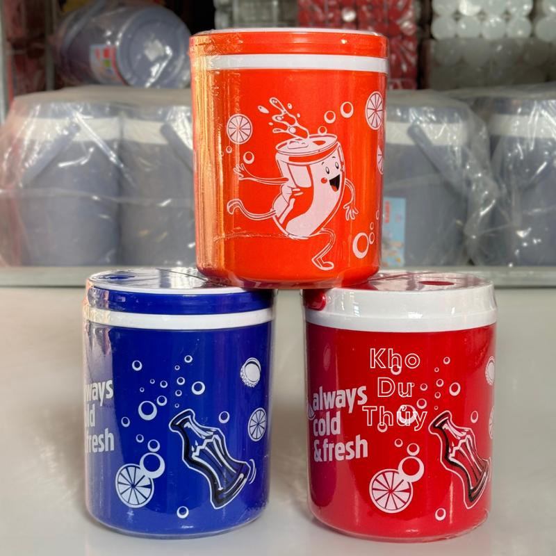 Bình đá mini dung tích 1500 ml đựng trà sữa giữ lạnh 8h bình giữ nhiệt hot trend màu cam màu đỏ màu xanh - BÌNH 0880