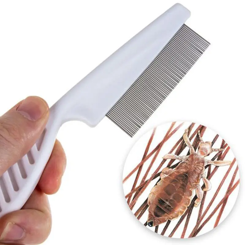 Lược Chấy Cho Thú Cưng, Chất Liệu Thép Không Gỉ, Có Cán Nhựa, Thích Hợp Cho Chó Mèo, Loại Bỏ Bọ Chét, Trứng Bọ Chét Và Vật Liệu Vụn, Lý Tưởng Để Chải Lông Cho Thú Cưng